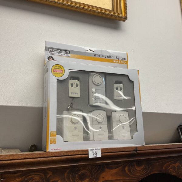 Vintage Kong wireless alarm system in original packaging.