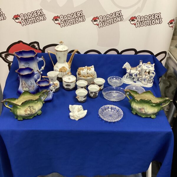 Vintage Staffordshire jugs and china lot for collectors.
