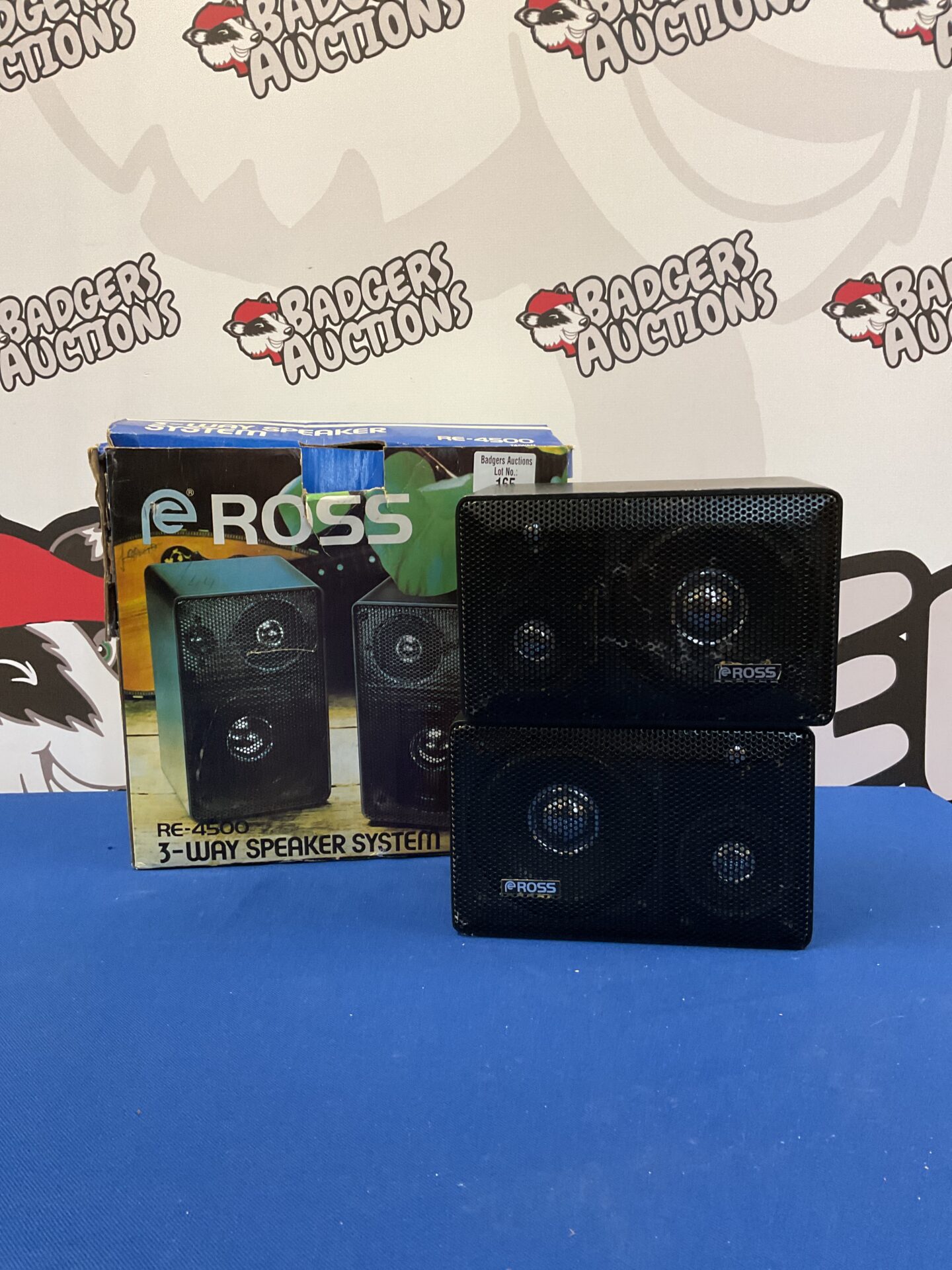165 Pair of retro ross re-4500 speakers
