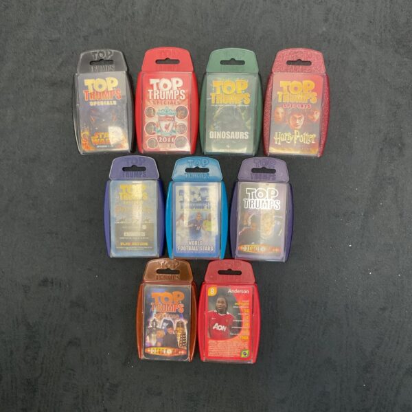 Top Trumps card game lot including Liverpool and Manchester United editions.