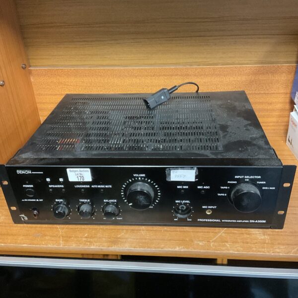 Black Denon dn-a300m amplifier with front panel controls.