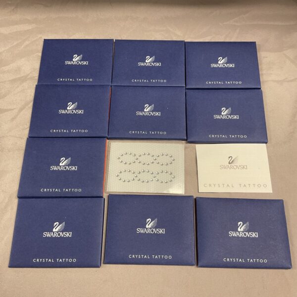 Lot of ten Swarovski crystal tattoos for embellishment.