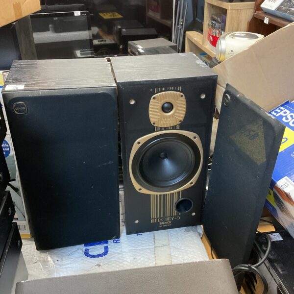Pair of vintage Tannoy Mercury S bookshelf speakers in good condition.