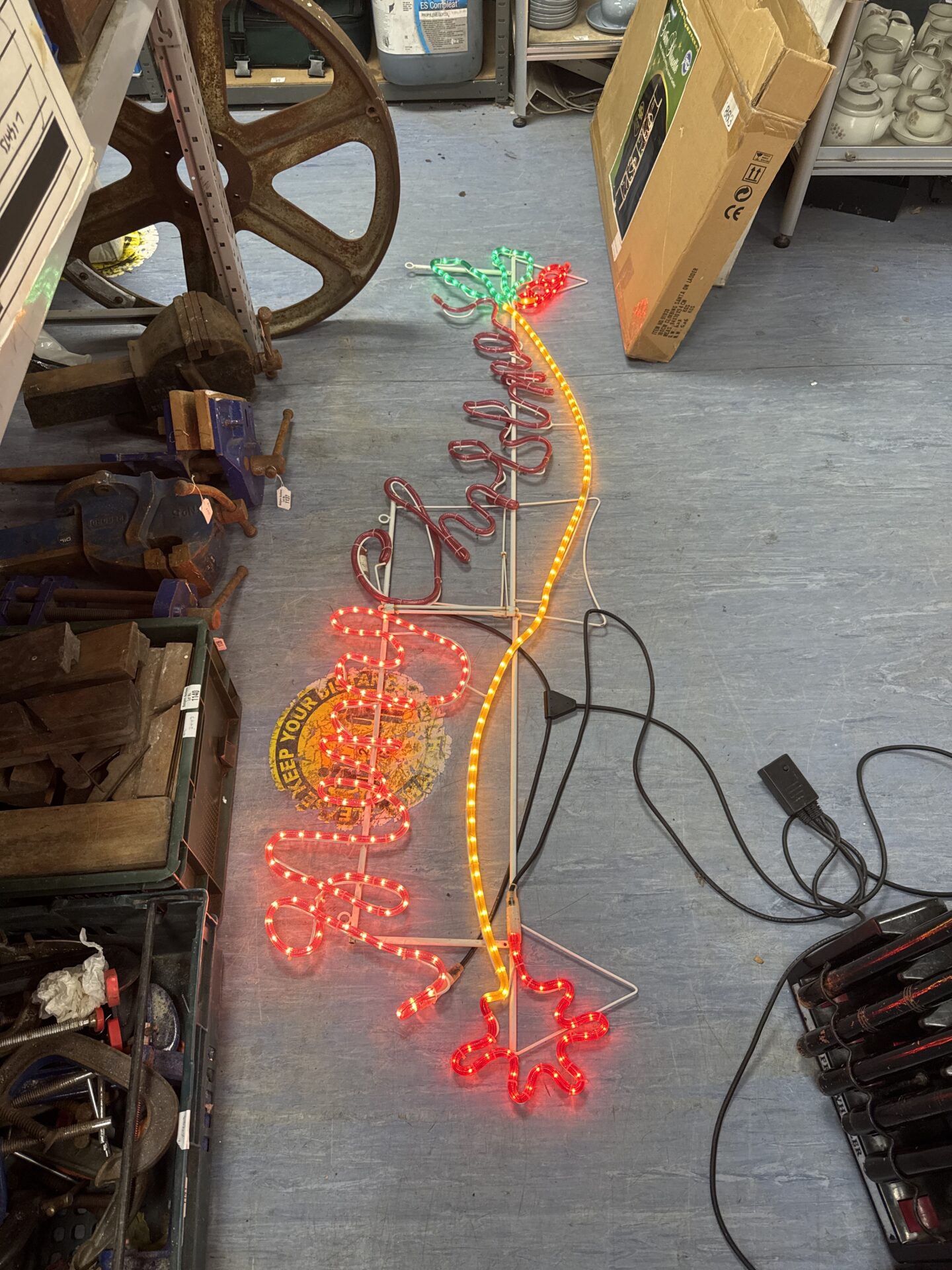1103 Flashing outdoor merry Christmas light 72” length approx – working