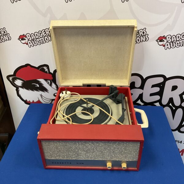 Vintage Dansette Viva portable record player in good condition.