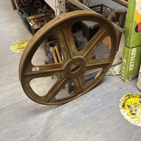 Large antique cast iron wheel 27.5”