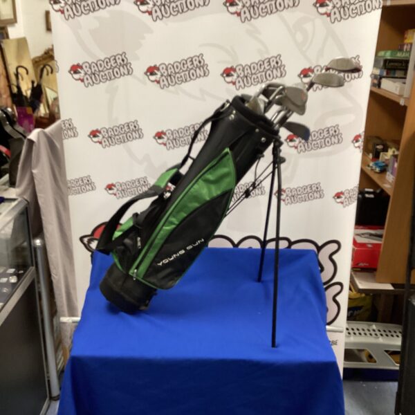 Junior golf club set with stand bag for young players.