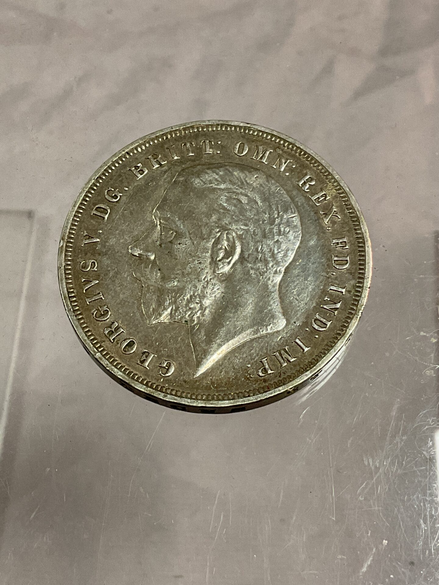 907 1935 George V silver jubilee rocking horse crown coin