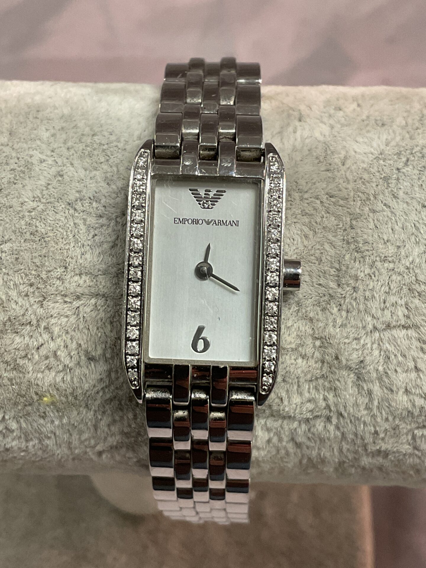 914 Emporio Armani diamond set ladies Quartz wristwatch working
