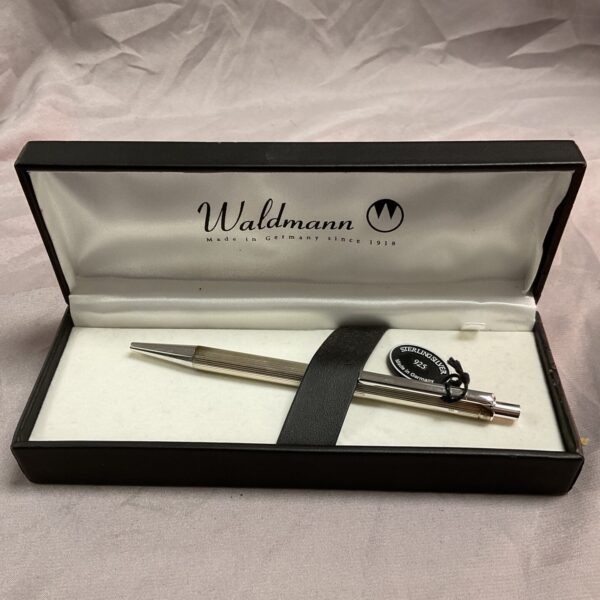 Elegant Waldmann sterling silver ballpoint pen, German made collectible.