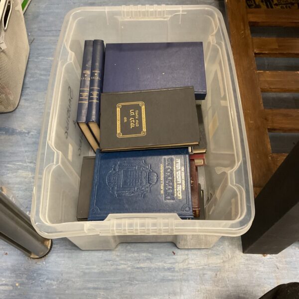 Mixed book lot including religious texts and a heritage foundation project.