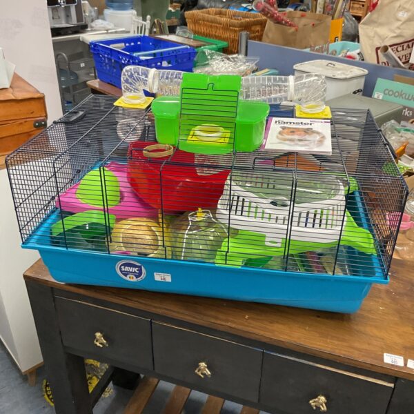 Savic hamster cage with accessories for small pets.