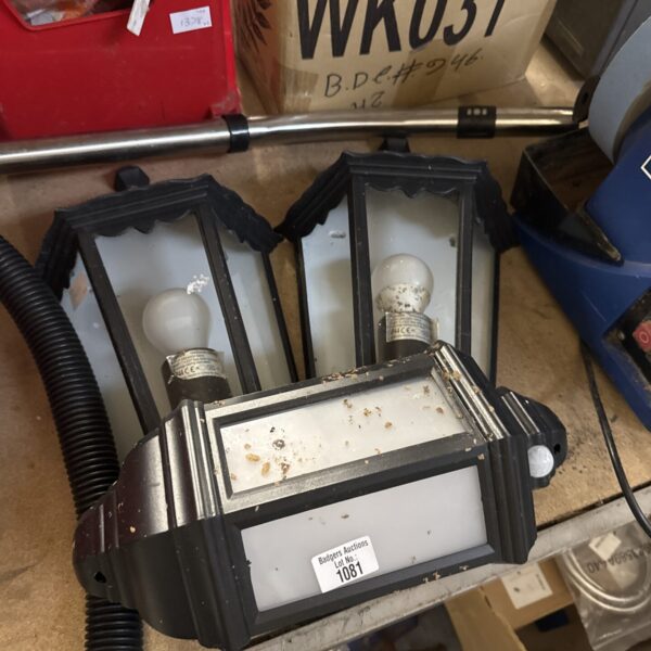 Vintage outdoor lantern lamp with frosted glass.