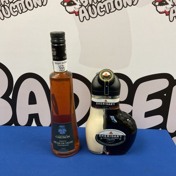 Joseph Cartron and Sheridan's liqueur bottles, vintage collectible spirits.