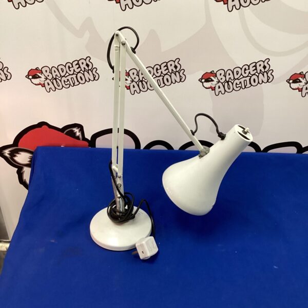 Vintage Anglepoise style desk lamp with adjustable arm and shade.