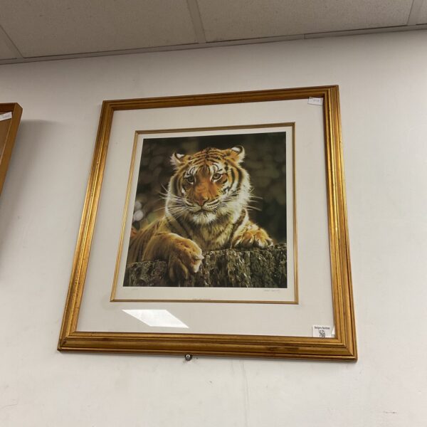 Signed limited edition Mike Lopuszansky tiger print, titled "At Rest".