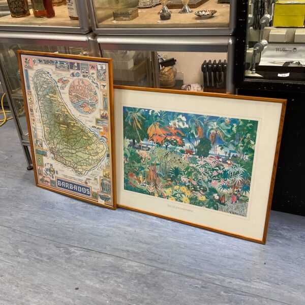 Framed map of Barbados print by Jill Walker.