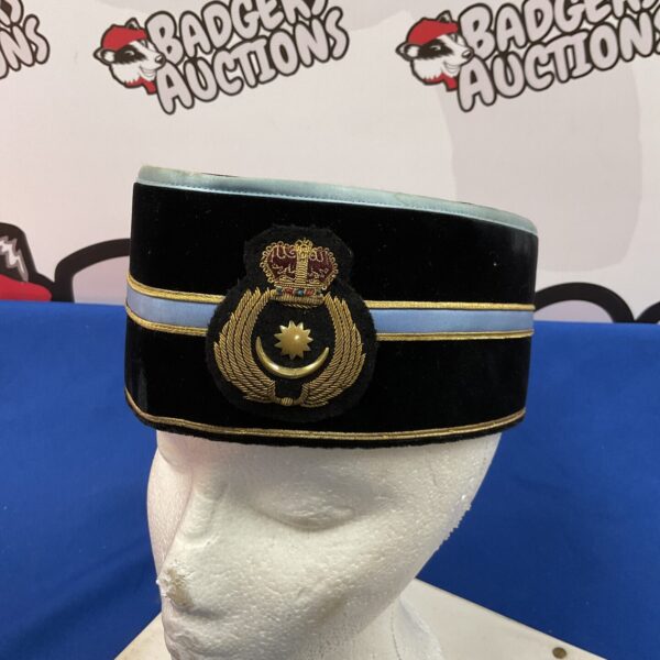 Front view of a Royal Malaysian Air Force songkok cap with emblem.