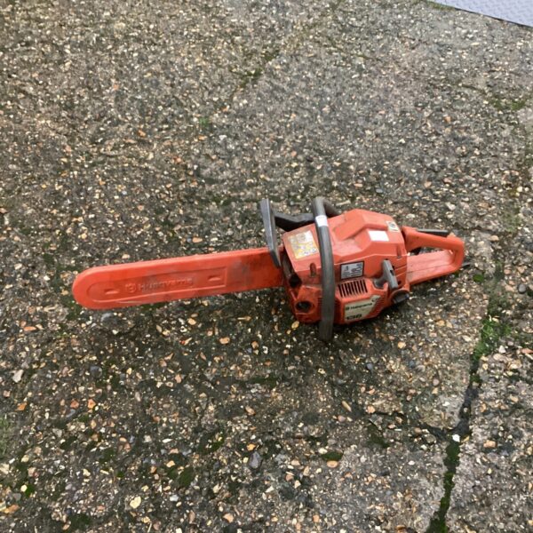 Used Husqvarna 138 petrol chainsaw for garden and DIY tasks.