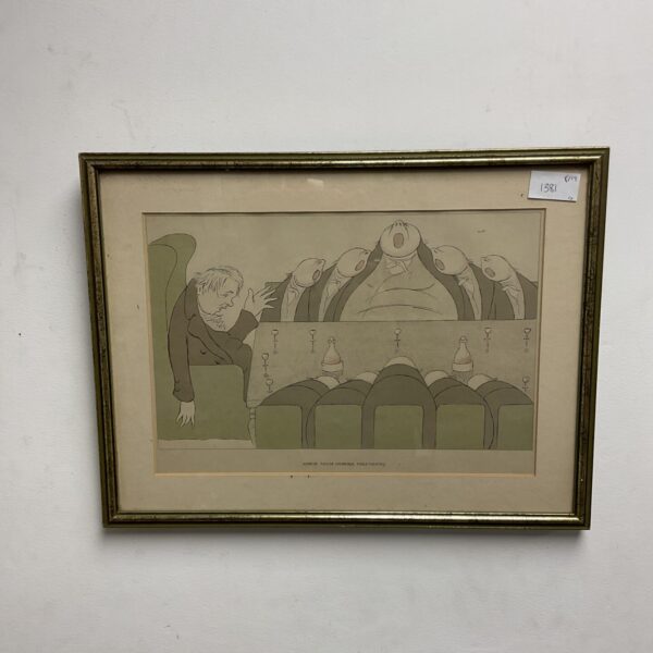 Vintage lithograph of Samuel Taylor Coleridge by Henry Beerbohm.