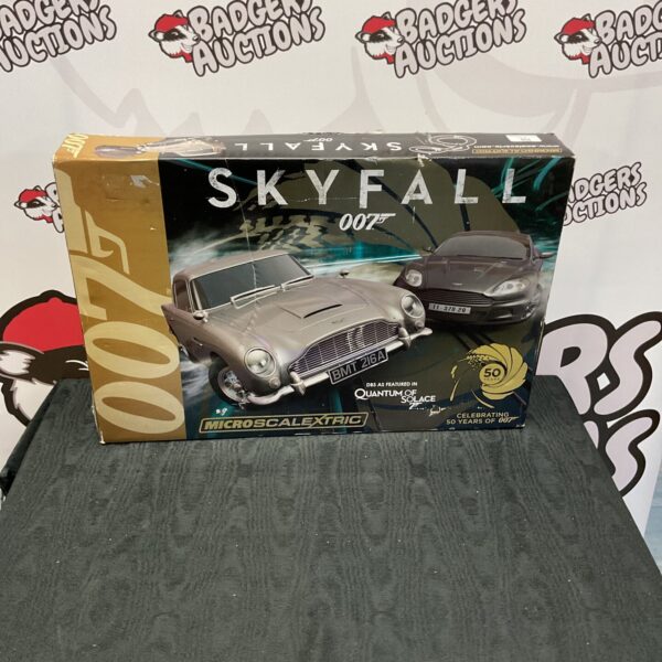 Microscalextric 007 Skyfall edition set in original packaging.