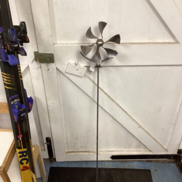 Stainless steel RC4 bird scarer for garden pest control.