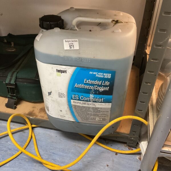 Fleetguard extended life antifreeze coolant container for diesel engines.