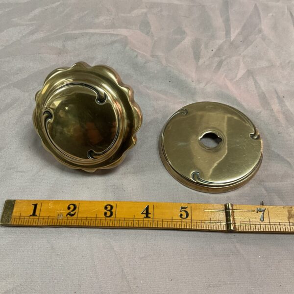 Antique Italian door knob, polished bronze, marked ‘bray’.