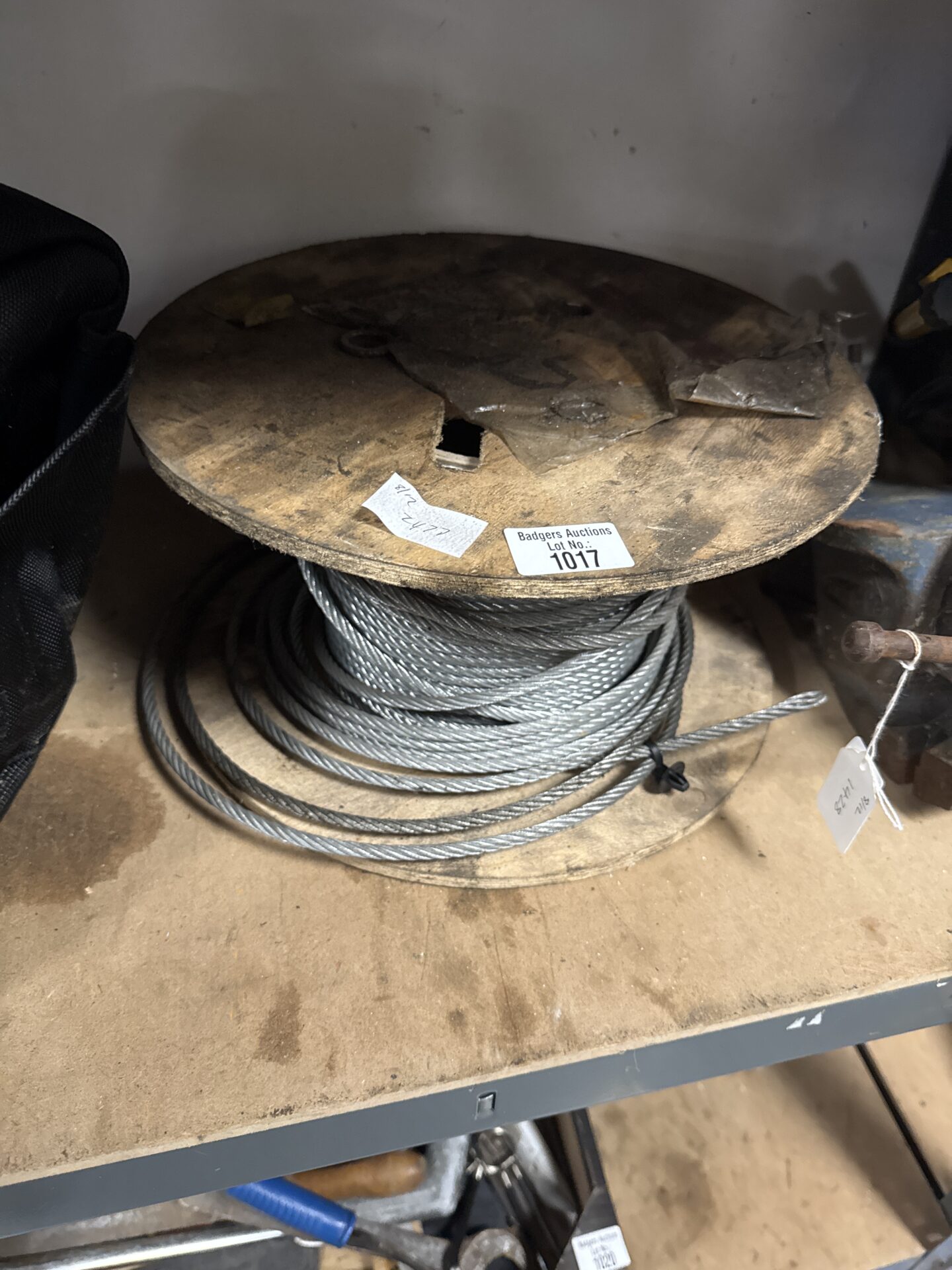 1017 Part used roll of steel cable