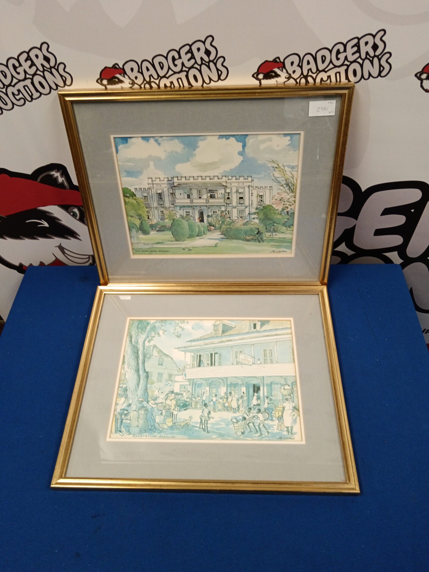 706 Pair of gilt Framed Jill walker Barbados prints
