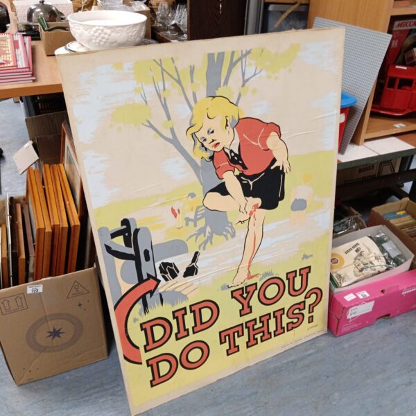 Vintage E K Edwards advertising poster with a figure illustration.