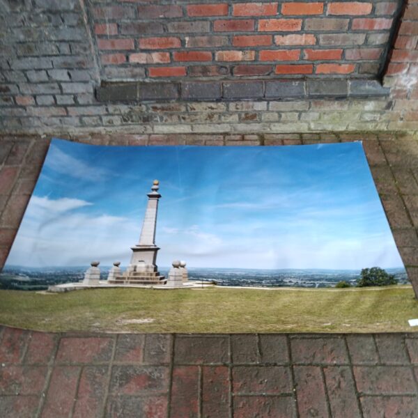 Large photograph of the Combe Hill memorial, Bucks Light Infantry landmark.