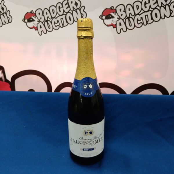 Bottle of Baron de Saint-Simiac Brut French sparkling wine.