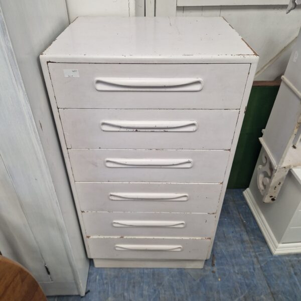 Vintage 1950s chest of drawers with painted finish.
