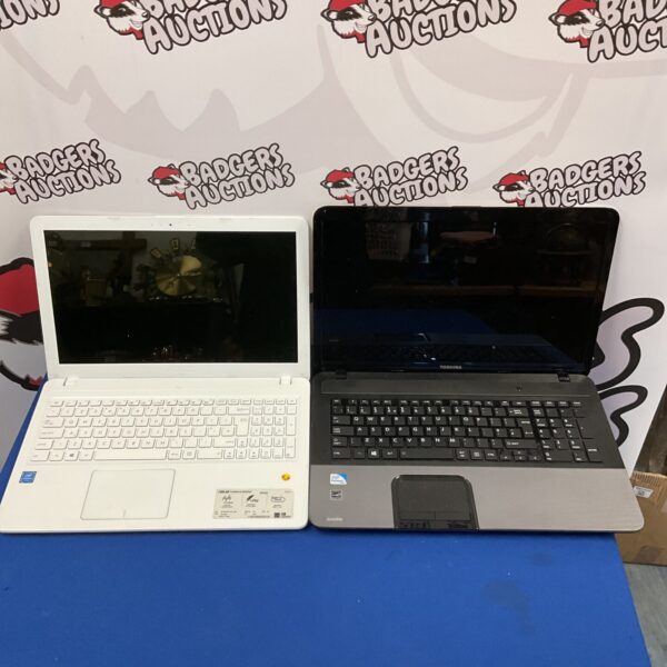 Two used laptops, Asus x540s and Toshiba Satellite, for repair.