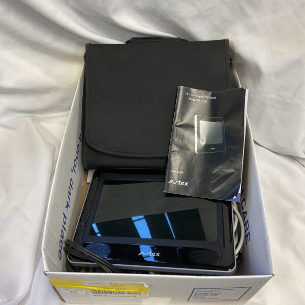 Avtx 10.1 inch portable DVD player with built-in screen.