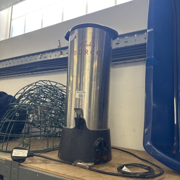 Vintage Baby Burco hot water kettle in stainless steel.