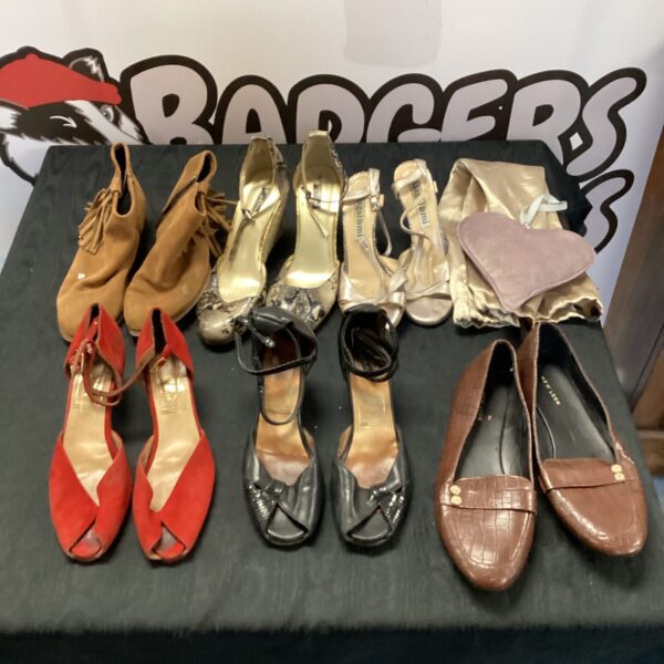 Mixed lot of vintage ladies shoes including tango heels.