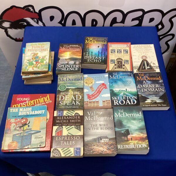Book lot featuring Val McDermid and Enid Blyton paperbacks.