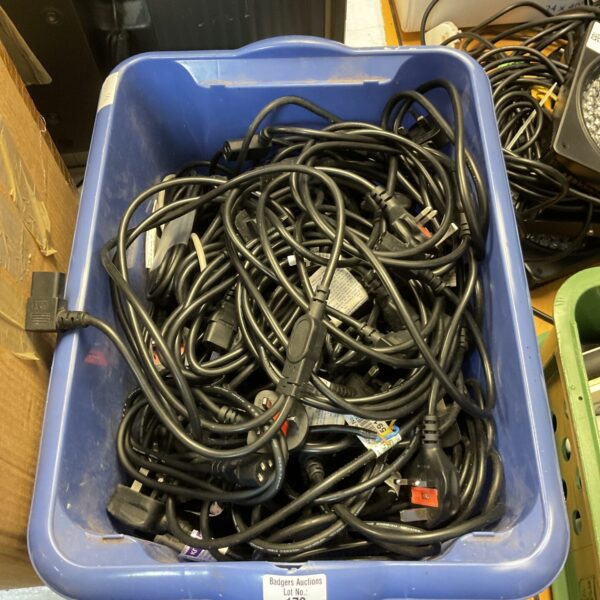 Mixed lot of used kettle lead power cables for appliances.