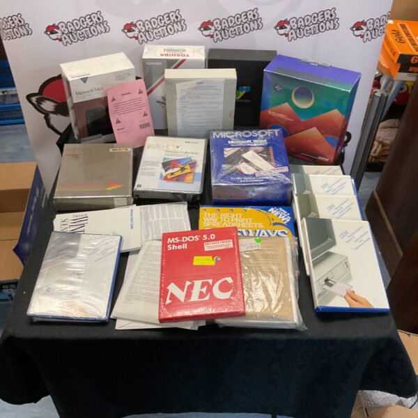 Vintage computer software lot including Microsoft and IBM titles.
