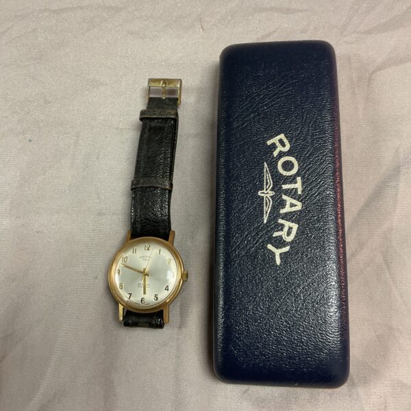 Boxed vintage Rotary gents wristwatch, analogue dial, collectible timepiece.
