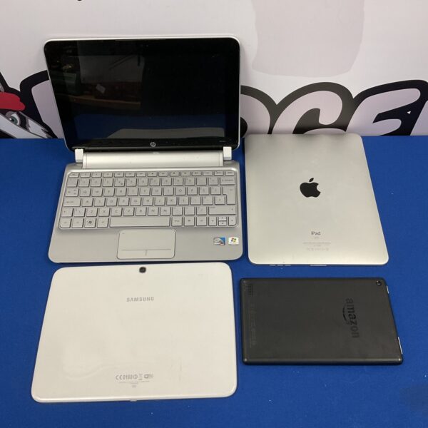 Used HP Intel Atom laptop with tablet in auction bundle.