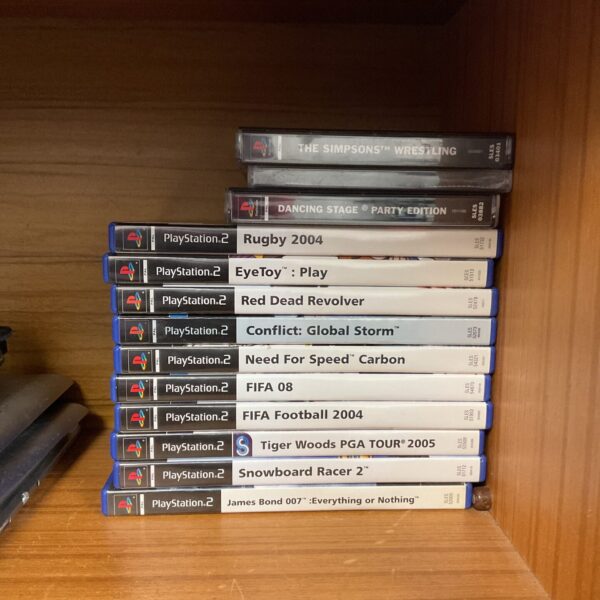Bundle of PlayStation 1 and 2 games for retro gaming collectors.