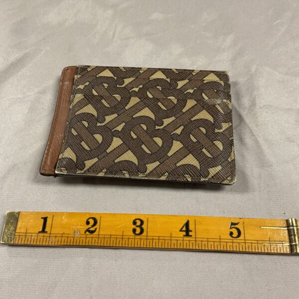 Vintage Burberry card wallet with patterned design.