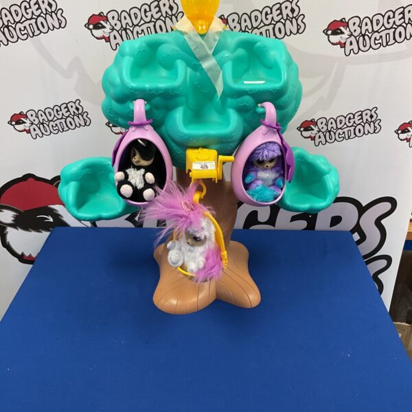 Colourful Bush Baby World Play Tree with plush characters.