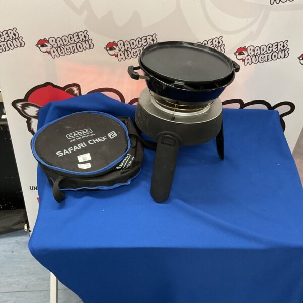 Cadac Safari Chef 2 portable gas stove for camping and outdoor cooking.