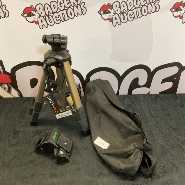 Black Camlink TP-330 tripod for cameras and photography.