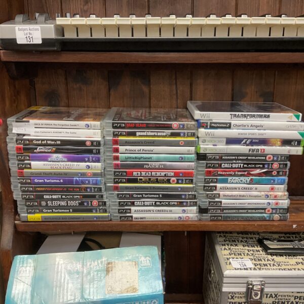 Collection of Sony PlayStation 3 games for sale.