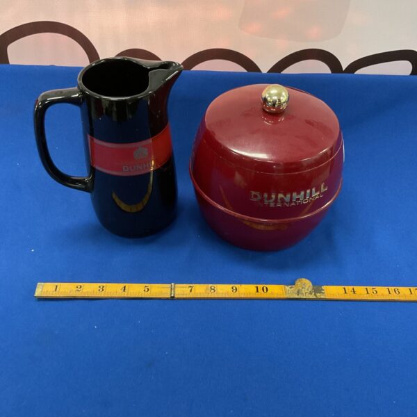 Vintage Dunhill pub jug with iconic branding, collectible barware.
